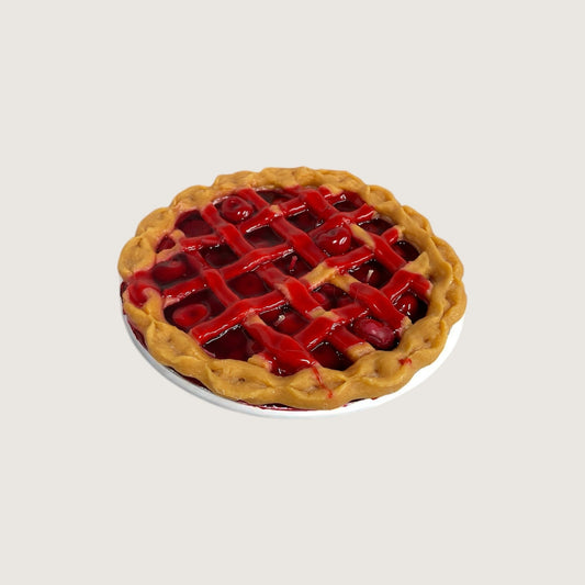 9" Traverse City Cherry Pie Candle Lattice Crust - Turtle Creek Candle Shop