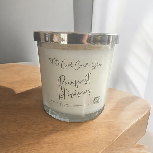 Rain Forest Hibiscus 11oz Jar Candle - Turtle Creek Candle Shop