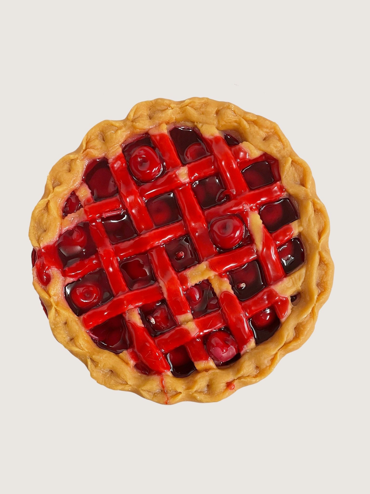 9" Traverse City Cherry Pie Candle Lattice Crust - Turtle Creek Candle Shop